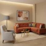 ركنة "تيراكوتا" حرف L مع فوتيه كابوتنيه