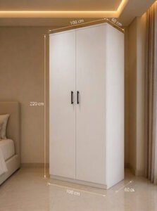 دولاب ملابس بيانكو مودرن أبيض عرض 100 سم، تصميم للمساحات الصغيرة، آدم فرنتشر