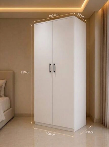 دولاب ملابس بيانكو مودرن أبيض عرض 100 سم، تصميم للمساحات الصغيرة، آدم فرنتشر